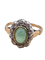 Bague 52 Bague ancienne en or blanc et argent avec cabochon d'émeraude 58 Facettes