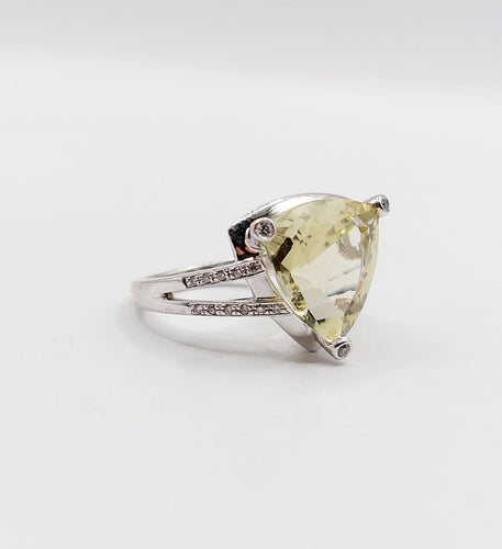 Bague 50 MAUBOUSSIN - Bague "Mes couleurs à toi" or blanc, citrine troïdia et diamants 58 Facettes A06276