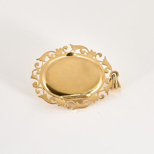 Pendentif Pendentif porte souvenir en or rose, turquoise et perles 58 Facettes CHAL0374