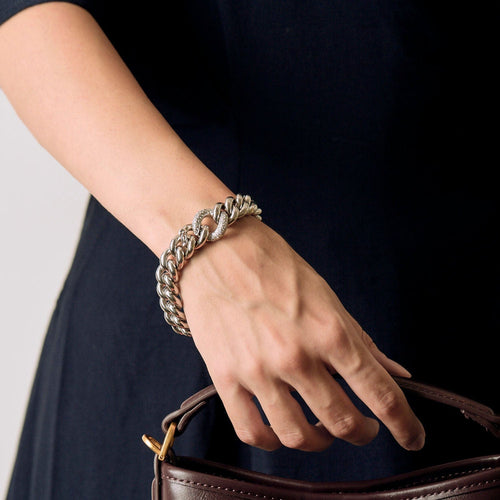 Bracelet Bracelet gourmette en or blanc et diamants 58 Facettes CHAL0691