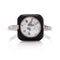 Bague Bague cible Art Déco en platine, onyx et diamant taille ancienne de 2 carats 58 Facettes JD-PP01
