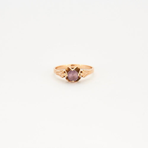 Bague Bague solitaire or rose saphir violet 58 Facettes LP703