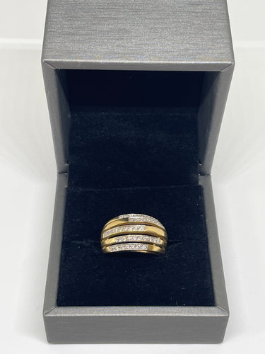 Bague Bague or jaune et diamants 58 Facettes