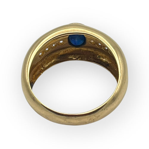 Bague 54 Bague or jaune saphir et diamants 58 Facettes 149053859