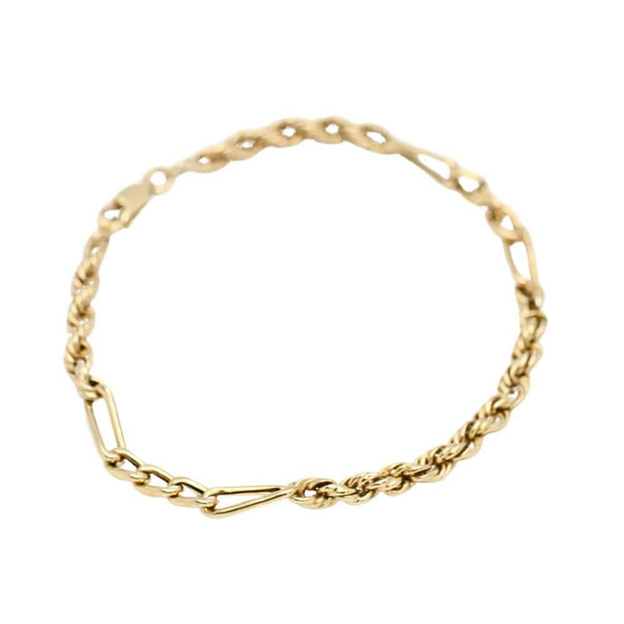 Bracelet Bracelet alterné avec cordon en or jaune 58 Facettes D363729