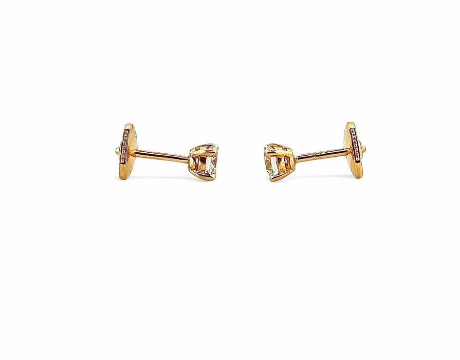 Boucles d'oreilles Puces d’oreilles or jaune diamants 58 Facettes