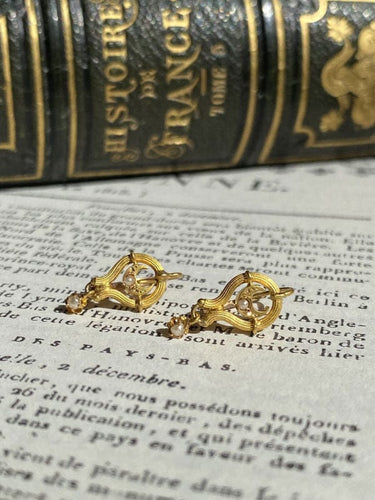 Boucles d'oreilles Boucles d'oreilles anciennes en or jaune 58 Facettes