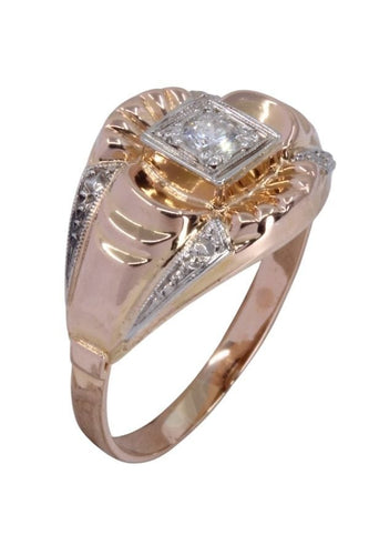 Bague 54 Solitaire diamant années 50 58 Facettes 093031