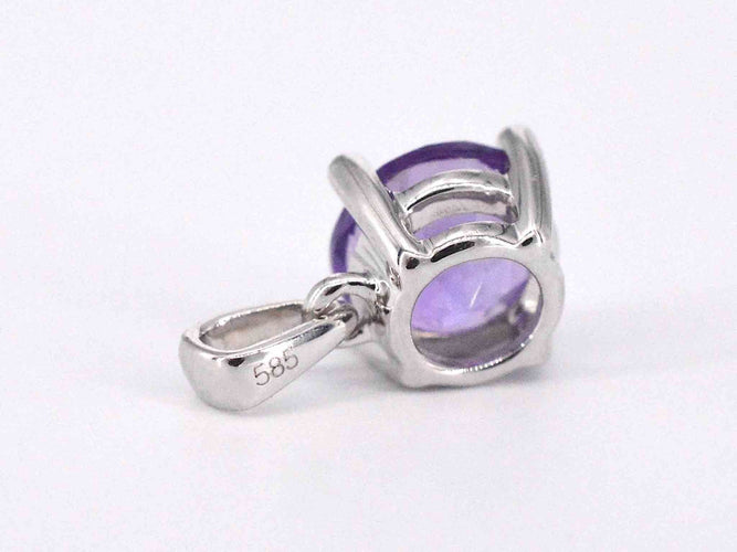 Pendentif Pendentif en or blanc avec améthyste 58 Facettes 2193