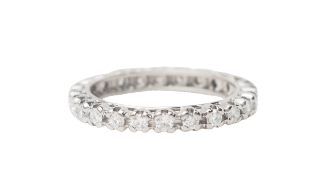 Bague 60 Alliance américaine en or blanc et diamants 1,20ct 58 Facettes 33032