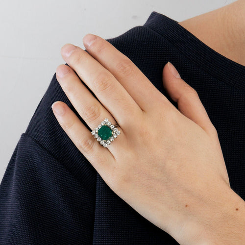 Bague 54 Bague émeraude et diamants 58 Facettes 32400191