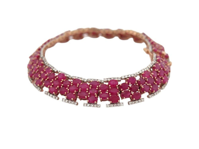 Bracelet bracelet MICHAEL CHRISTOFF tapis rubis 24ct & diamants 18.5cm or rose 14k 58 Facettes 269285