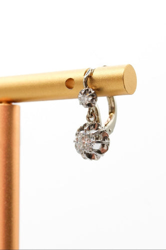 Boucles d'oreilles Boucles d'oreilles dormeuses or blanc diamants 58 Facettes 240657