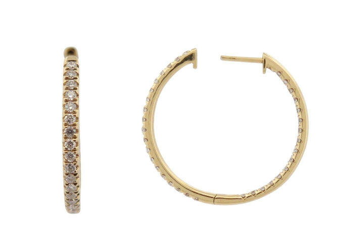 Boucles d'oreilles boucles d'oreilles creoles or 18k & 70 diamants 0.54ct certificat s 58 Facettes 272253