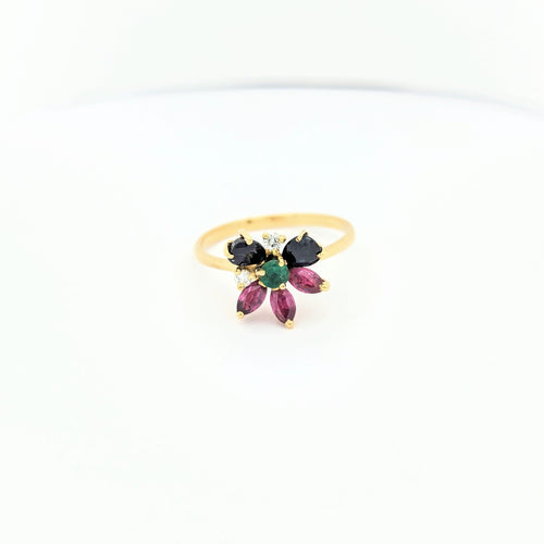 Bague 53 Bague Florale en or jaune 58 Facettes 29575