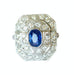 Bague 53 Bague en platine avec diamants et saphirs 58 Facettes Q185B