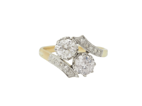 Bague 51 Bague Toi et Moi en or jaune et diamants 58 Facettes 33401