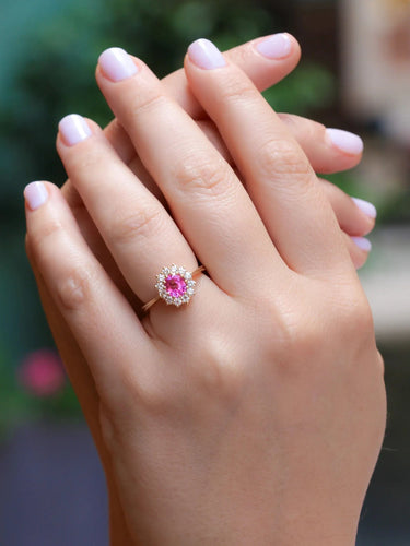 Bague 52.5 Bague marguerite saphir rose 58 Facettes J387