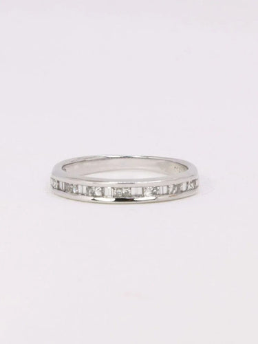 Bague 51 Bague diamants baguette or blanc 58 Facettes J366
