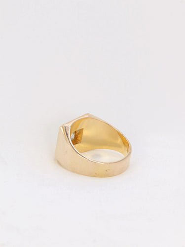 Bague 56.5 Bague chevalière vintage en or et diamants 58 Facettes J142