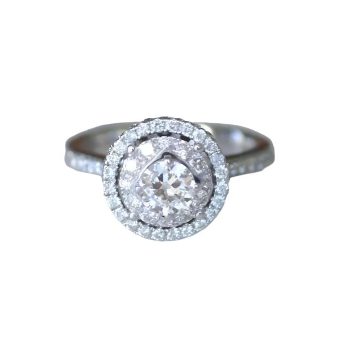 Double Entourage Target Ring in white gold with diamonds