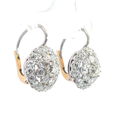 Boucles d'oreilles Boucles d’oreilles grappe en platine et diamants 58 Facettes