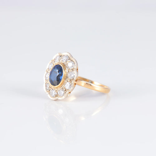 Bague 49 Bague Marguerite Saphir Diamants 58 Facettes AB147