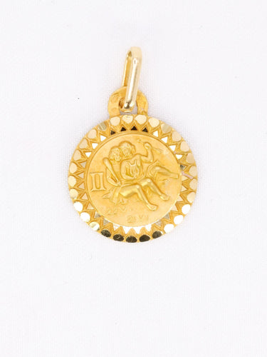 Pendentif PERROUD Pendentif vintage signe du zodiaque Gémeaux or jaune 58 Facettes 1099.25