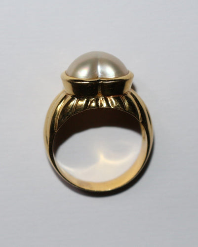 Bague 57 Bague Coeur Perle Mabé or jaune 58 Facettes 563