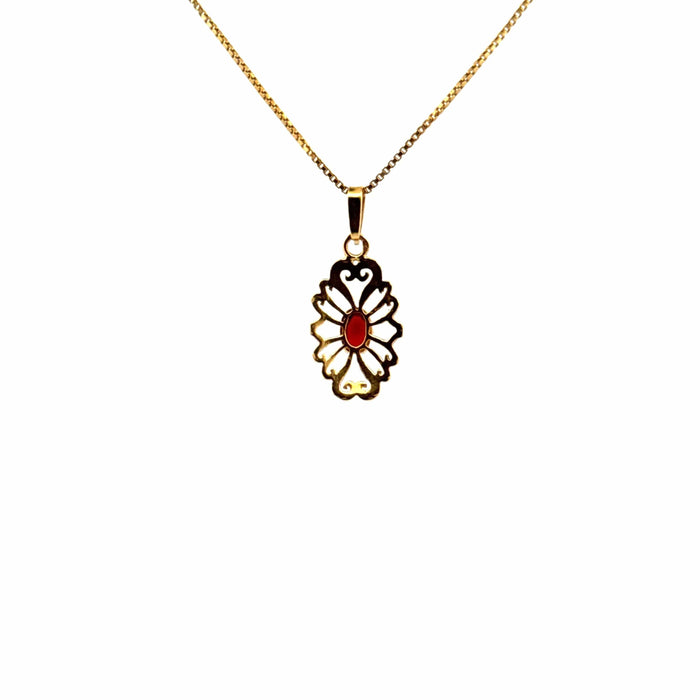 Pendentif Pendentif or jaune et grenat 58 Facettes 2-PEB2-GS37030