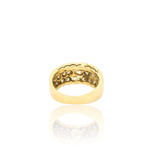 Bague 55 Bague vintage avec diamants dégradés en or jaune 58 Facettes