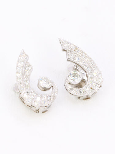 Boucles d'oreilles Boucles d'oreilles Ailes diamants Art-Déco 58 Facettes 1034.13