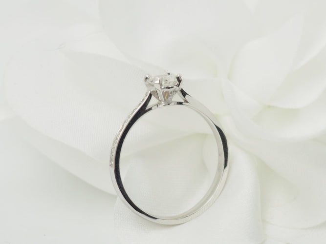 Bague 54 Bague solitaire en or blanc et diamant 0.35ct 58 Facettes 28292