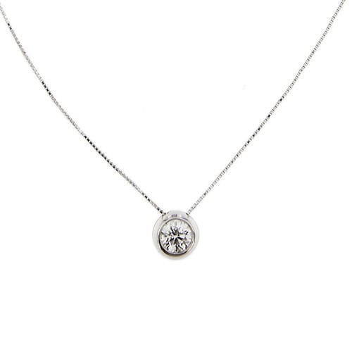 Collier Collier en or blanc avec un diamant de 0,44 ct 58 Facettes 50