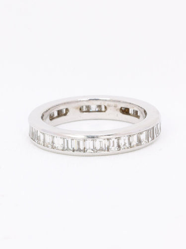 Bague 54 Alliance diamants baguette or blanc 58 Facettes 1163.13