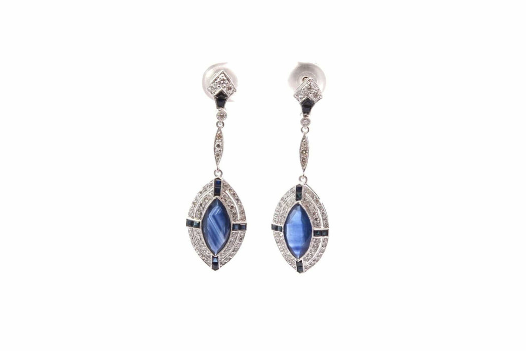 Pendientes Art Deco zafiros y diamantes