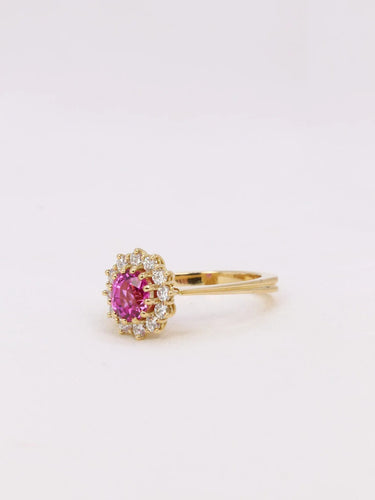 Bague 52.5 Bague marguerite saphir rose 58 Facettes J387