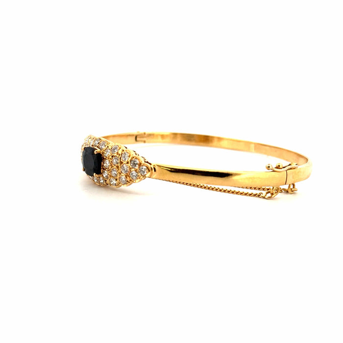 Bague Jonc Or Jaune 18k Saphir & Diamants 58 Facettes BRA-GS35454-18