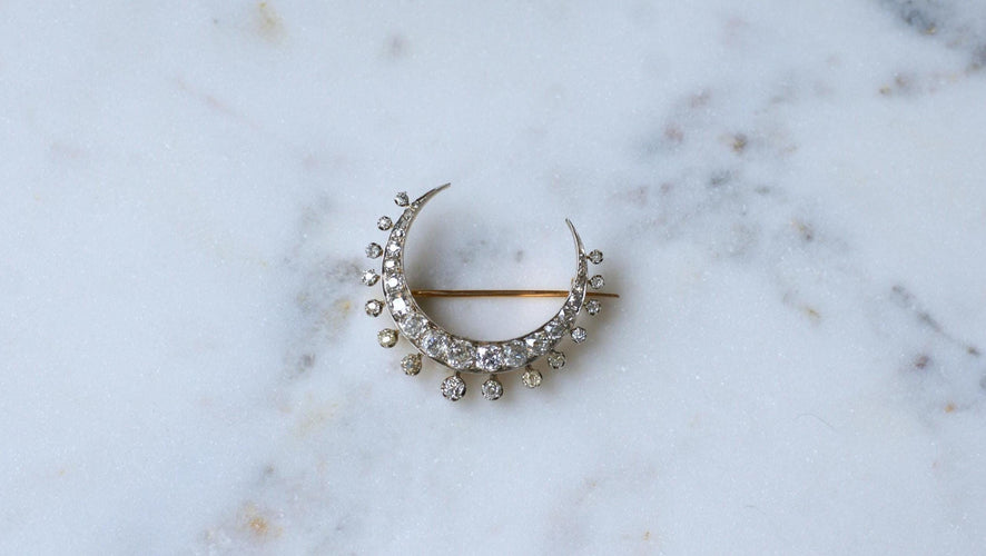 Broche Broche Napoléon III or rose et diamants 58 Facettes