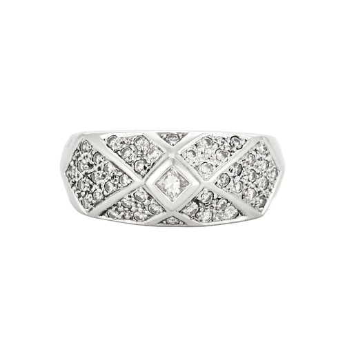 Bague 56 Bague or blanc et diamants 58 Facettes BO/230143