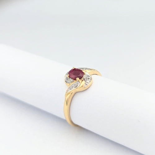 Bague 57.5 Bague tourbillon en or jaune diamants et rubis 58 Facettes 31140