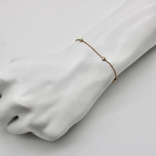 Bracelet Bracelet vintage en or 18 carats avec diamants au mètre 58 Facettes A2003Q