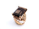 Bague 53 vintage bague sertie quartz fume rectangulaire or rose 58 Facettes 260595