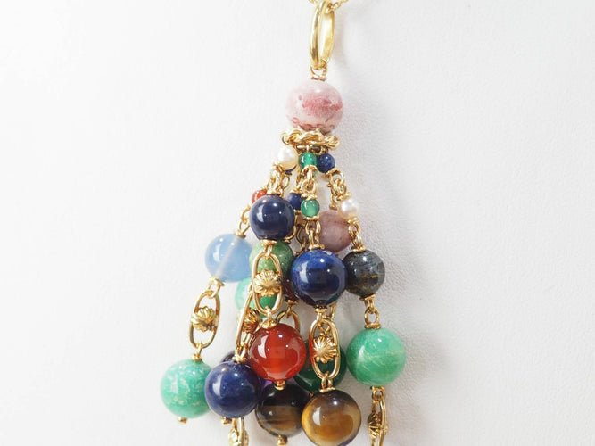 Pendentif Pendentif Grappe en or jaune et pierres fines 58 Facettes 33285