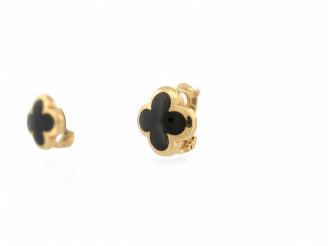 Boucles d'oreilles boucles d'oreilles VAN CLEEF & ARPELS pure alhambra en or jaune & onyx s 58 Facettes 271082