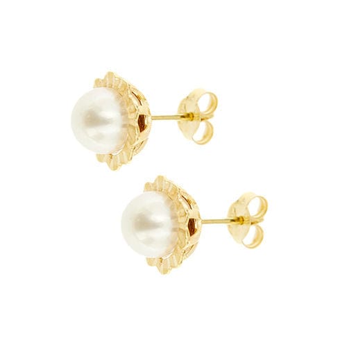 Boucles d'oreilles Boucles d'oreilles en or jaune avec perles 58 Facettes 35525