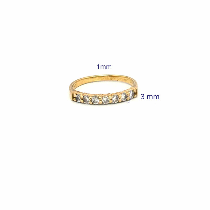 Bague 55 Alliance Demi-Tour Or Jaune Diamants 58 Facettes 105-GS50465-6