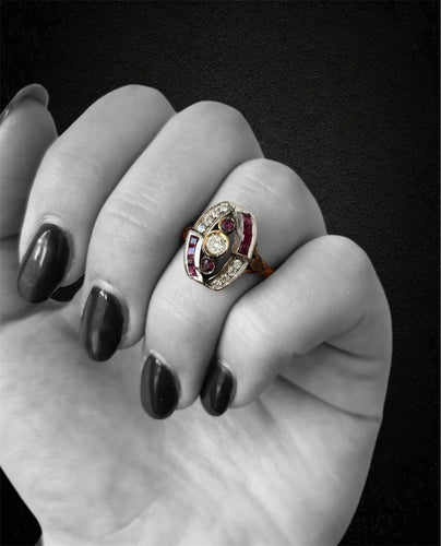 Bague Anello di Epoca Art Déco 58 Facettes