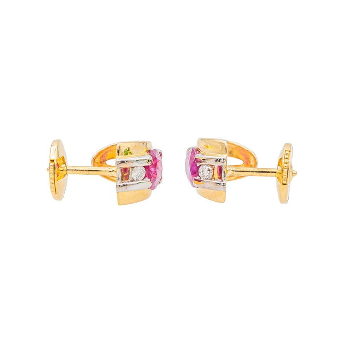 Boucles d'oreilles Boucles d'oreilles Puces Or jaune Rubis 58 Facettes 3530300CN