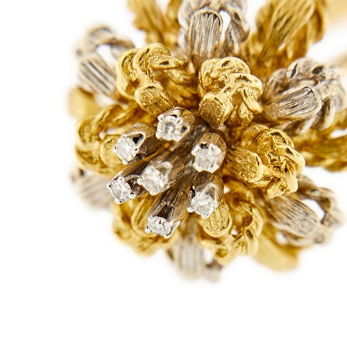 Bague 54 Bague fleur avec diamants 58 Facettes 34293